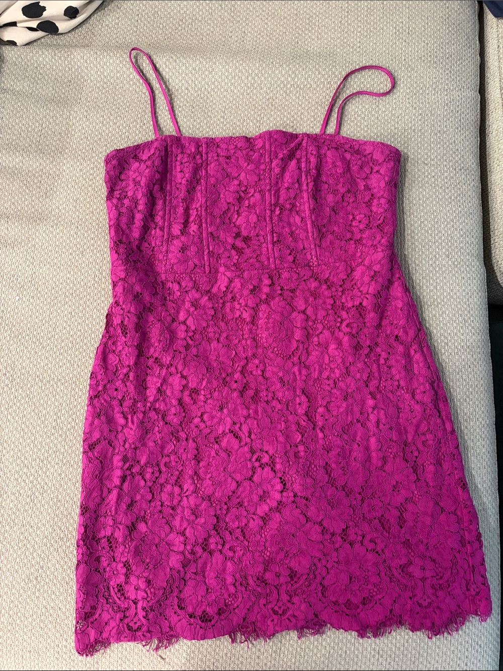 Lulu's Plum Lace Spaghetti Strap Mini Dress
